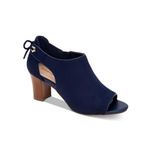 Charter Club Blue Suede Peep Toe Booties - size 7.5m